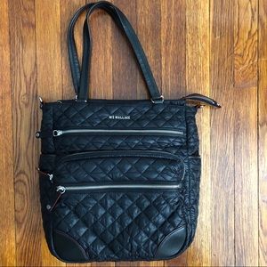 MZ Wallace Crosby Tote, Blk/Silver Hardware